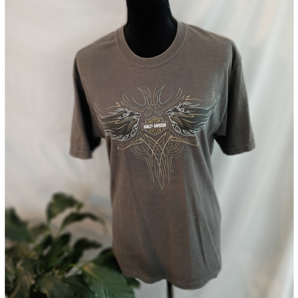 Harley-Davidson‎ World Oklahoma City US 66 Graphic T-Shirt Gray Mens Large